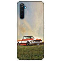 Lopard Oppo Realme 6 Uyumlu Kılıf PickUpX (29) Arka Koruma Kılıfı Turuncu Beyaz
