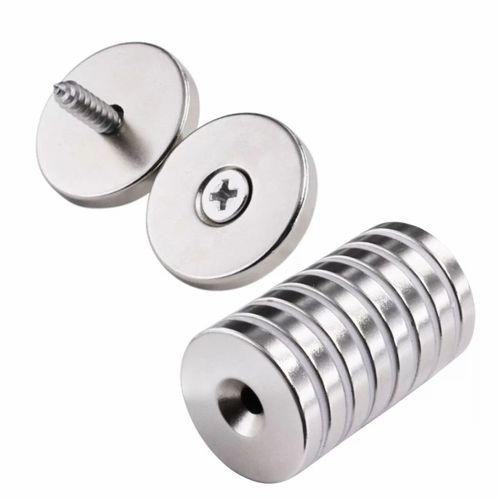 2 Adet 25x10/5x5,5 Mm Neodyum Mıknatıs Havşa Delikli Magnet Vida Atılabilir N35 Nikel Paslanmaz