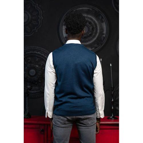 V Yaka Regular Fit Yünlü Kolsuz Triko Süveter