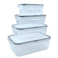 4lü İç İçe Sızdırmaz Contalı Kilitli Kapaklı Plastik Erzak Saklama Kapları Lc315
