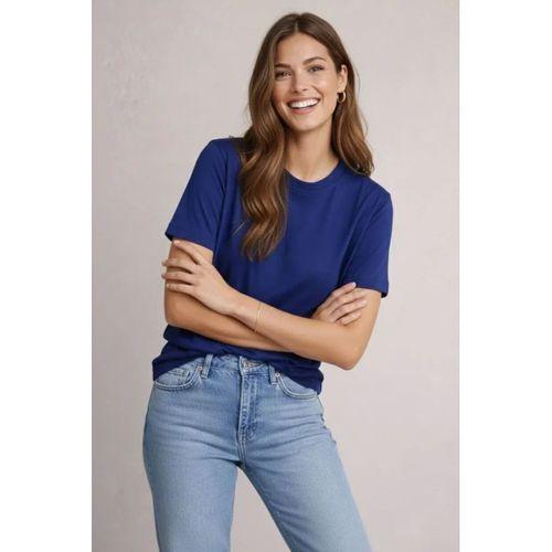 Osy Modal Yumuşak Dokulu Kumaş Bisiklet Yaka T-shirt - Lacivert