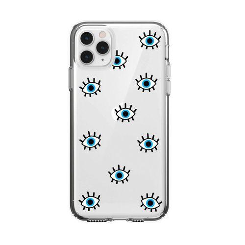 iPhone 11 Pro Max Nazar Gözler Desenli Premium Şeffaf Silikon Kılıf