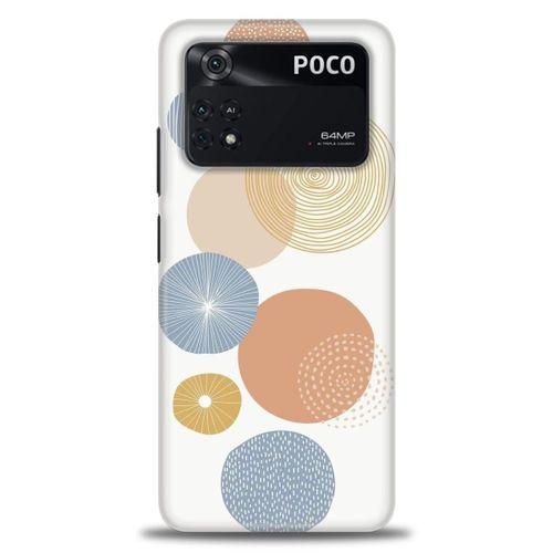Xiaomi Poco M4 Pro 4G Kılıf HD Baskılı Kılıf - Mavi Daireler + Tam Ekran Koruyucu