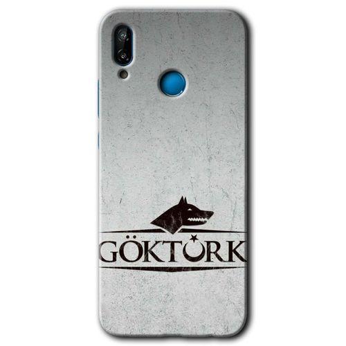 Huawei P20 Lite Kılıf Kapak - Göktürk +Hayalet Ekran Yandan Gözükmez