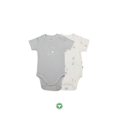 Bistyle Flying Elephant Yarım Kol 2'Li Body 17116 Ekru Gri