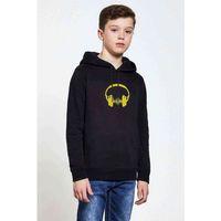 DJ HeadphoneBaskılı Unisex Çocuk Kapüşonlu Siyah Sweatshirt