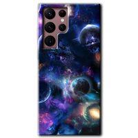 Galaxy S22 Ultra Kılıf HD Desen Baskılı Arka Kapak - Gezegen Karışımı + Kırılmaz Cam