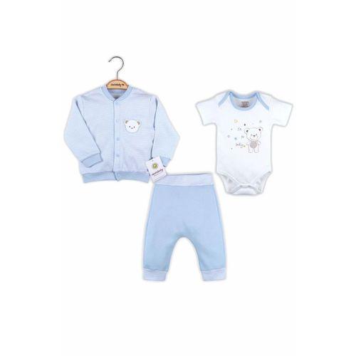 Çizgili Bear Hırkalı % 100 Pamuk Erkek Bebek Takım