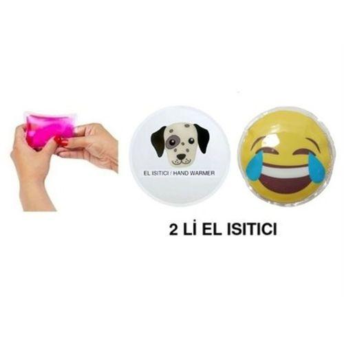 Gülen Emoji,Köpek Cep Sobası,El Isıtıcı,2 Adet Sıcak Su Torbası Pvc  9Cm