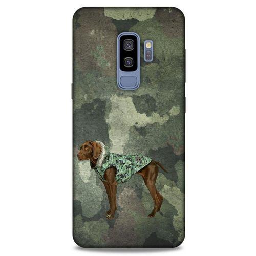 Samsung Galaxy S9 Plus Kılıf Köpek Kıyafetleri (49) Ultra Silikon Kılıf Kamuflaj Mont