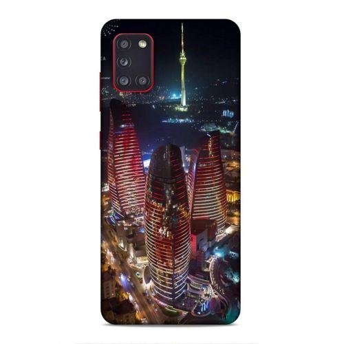 Samsung Galaxy A31 Uyumlu Kılıf Azarbaijan (33) Hybrid Kılıf Kuleler Gece