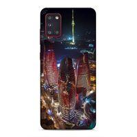 Samsung Galaxy A31 Uyumlu Kılıf Azarbaijan (33) Hybrid Kılıf Kuleler Gece