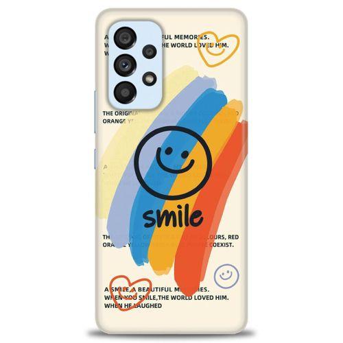 Samsung Galaxy A73 5G Kılıf HD Baskılı Kılıf - Smile + Tam Ekran Koruyucu