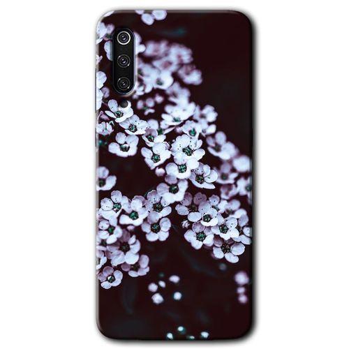 Potkal Hediye Fabrikası Xiaomi Mi 9 Kılıf HD Desen Baskılı Arka Kapak - Beyaz Çiçek