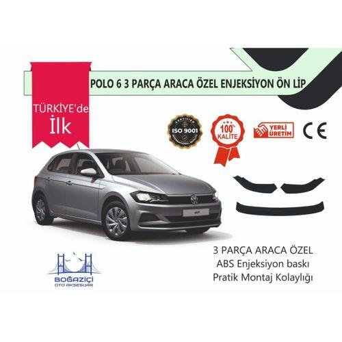 Vw Uyumlu Polo 2017-2021 3 Parça Siyah Ön Lip