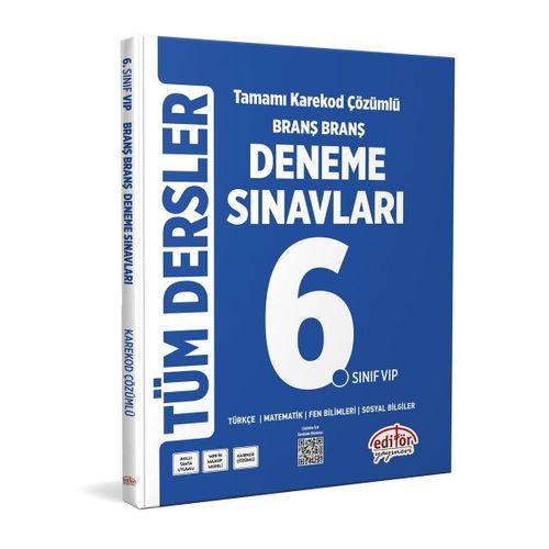 6. Sınıf Tüm Dersler Branş Branş Tamamı Çözümlü Deneme Sınavları Editör Yayınları