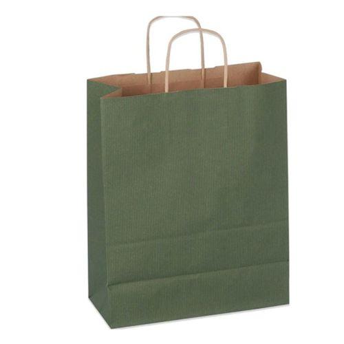 San Kraft Çanta Renkli Büyük Yeşil 32x41cm - 6 adet