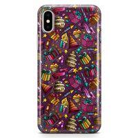 Apple iPhone XS Kılıf Parti Malzemeleri Doodle Arka Kapak Koruma Desenli Full Koruyucu