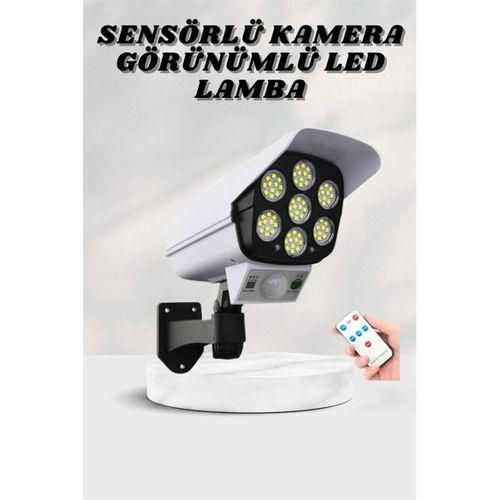 Solar Lamba Kamera Görünümlü Duvar Lambası Dönebilen Bahçe Aydınlatması