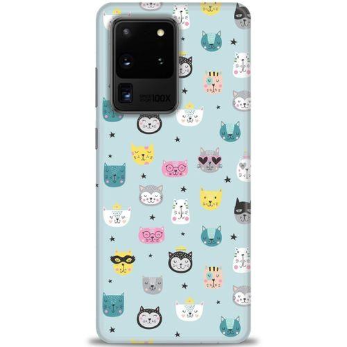 Samsung Galaxy S20 Ultra Kılıf HD Baskılı Kılıf - Cats + Tam Ekran Koruyucu