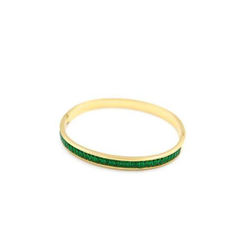 Baget Taşlı Bilezik - Yeşil