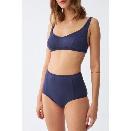 Kadın Basic Lacivert Pedli Yüksek Bel Bikini Takımı
