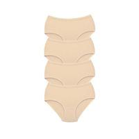 4 Adet Tutku Kadın Yüksek Bel Bato Kalın Lastik Külot Ten