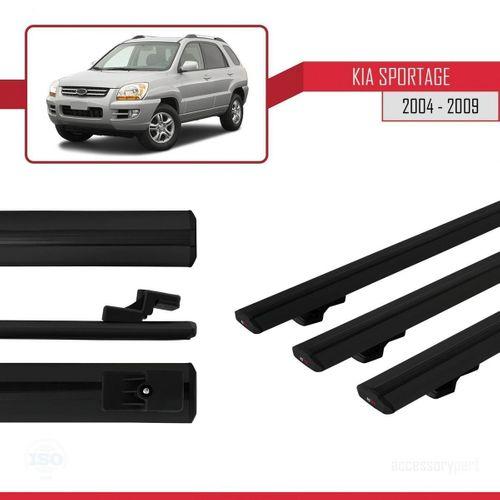 Kia Sportage 2004-2009 Arası ile uyumlu Basic Model Ara Atkı Tavan Barı SİYAH 3 ADET