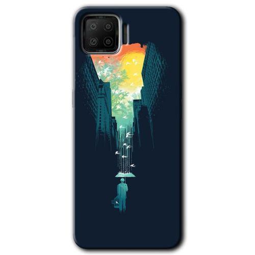 Oppo A73 Kılıf HD Desen Baskılı Arka Kapak - City Bird Sky