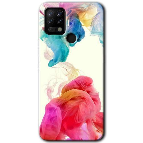 Tecno Pova Kılıf HD Desen Baskılı Arka Kapak+Temperli Cam - Gökkuşağı Color