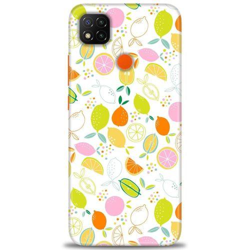 Xiaomi Redmi 9C Kılıf HD Baskılı Kılıf - Renkli Limonlar + Tam Ekran Koruyucu