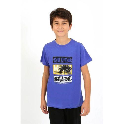 Erkek Çocuk Kısa Kol Penye Pijama Takım Saks