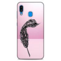 Lopard Samsung Galaxy A30 Uyumlu Kılıf Tattoo's (29) Arka Koruma Kılıfı Tüy Dövmesi