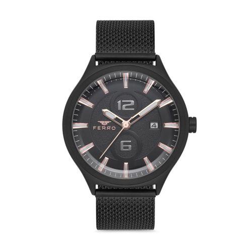 Ferro 43 mm Siyah Hasır Kordon Erkek Kol Saati F11090C-G F11090C-G