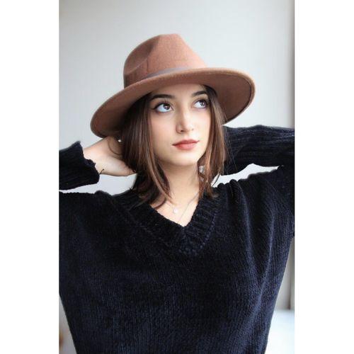 Açık Kahve Kovboy Fötr Foter Şapka