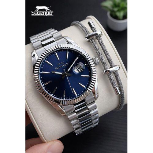 Slazenger İtalyan Tasarım Bileklik Hediyeli 2 Yıl Garantili 10 Atm Çelik Erkek Kol Saat ESL2583E390