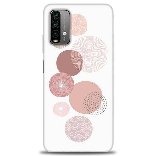 Xiaomi Redmi Note 9 4G Kılıf HD Baskılı Kılıf - Mürdüm Daireler + Tam Ekran Koruyucu