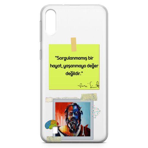 Samsung Galaxy M10 Kılıf Caps Sokrates Hayat Arka Kapak Koruma Desenli Full Koruyucu