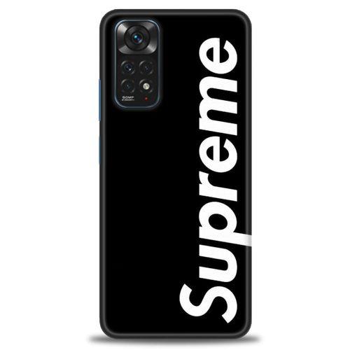 Xiaomi Redmi Note 11S Kılıf HD Baskılı Kılıf - Supreme Siyah + Tam Ekran Koruyucu