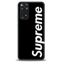 Xiaomi Redmi Note 11S Kılıf HD Baskılı Kılıf - Supreme Siyah + Tam Ekran Koruyucu