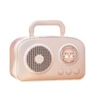 Sevimli Tasarımlı Taşınabilir Radyolu Bluetooth Hoparlör Pembe