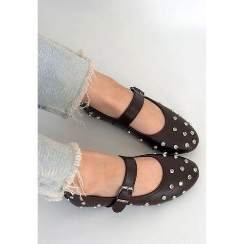 Ritta Kahverengi Cilt Kemerli Babet Ayakkabı