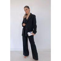 Siyah Çizgili Ceket - Yelek Ve Pantolon Takım