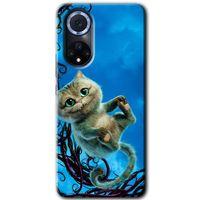 MRCİLETİSİM Huawei Nova 9 Kılıf HD Desen Baskılı Arka Kapak+Temperli Cam - Çılgın Kedi