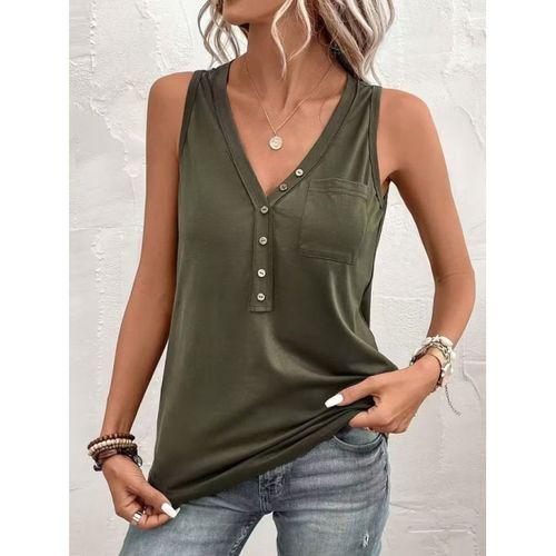 Kadın Askılı önden Düğmeli Viskon Bluz