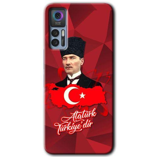 TCL 30 Kılıf HD Desen Baskılı Arka Kapak - Atatürkiye