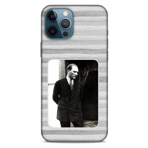 Apple iPhone 12 Pro Max Kılıf Atatürk (36) Glitter Kılıf Gri Kumlar