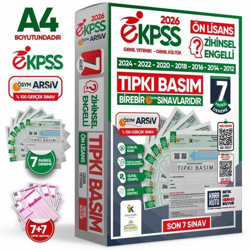 2026 EKPSS Ön Lisans Zihinsel Engelli ÖSYM Çıkmış Soru Tıpkı Basım 7li Kitapçık TG Deneme Paketi
