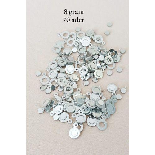 Oya Abiye Bileklik Kolye Pleksi Metalik Plastik Pul Gümüş Renk 8 gram 70 adet - BNC510