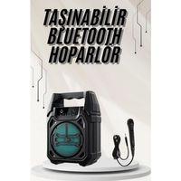 Bluetooth Hoparlör Led Işıklı Taşınabilir Kablosuz Speaker Uzun Pil Ömrü